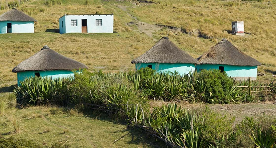 Xhosa houses and vegetable garden nowadays