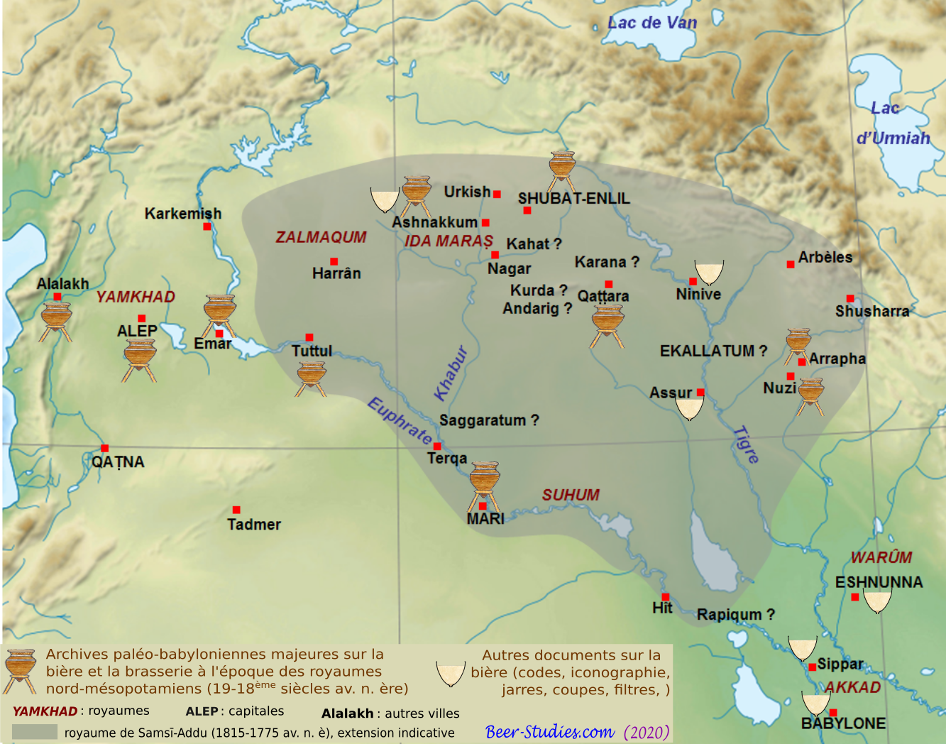 Archives bière-brasserie royaumes nord-Mésopotamie 19-18è
