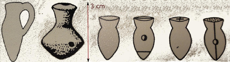 Archaïc tokens in the shape of beer jars (Uruk)