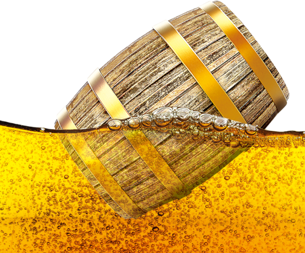 Beer barrel floating in an ocean of beer