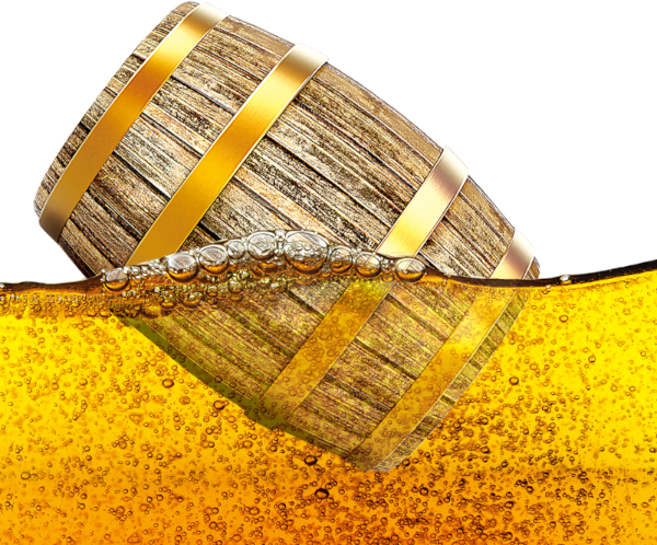 Beer barrel floating in an ocean of beer