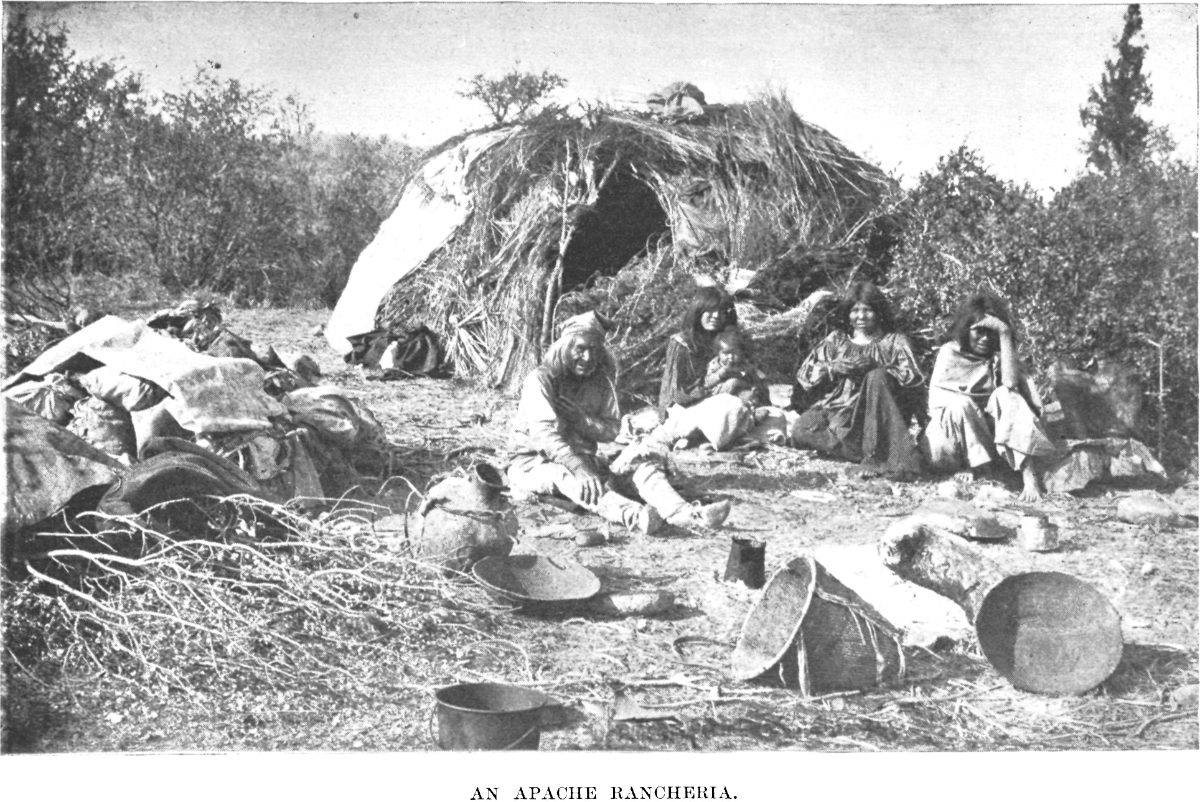 Rancheria of the Apache Chihende tribe on the San Carlos reservation, 1882.