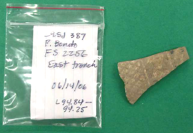 Cylindrical pot shard (Pueblo Bonito).