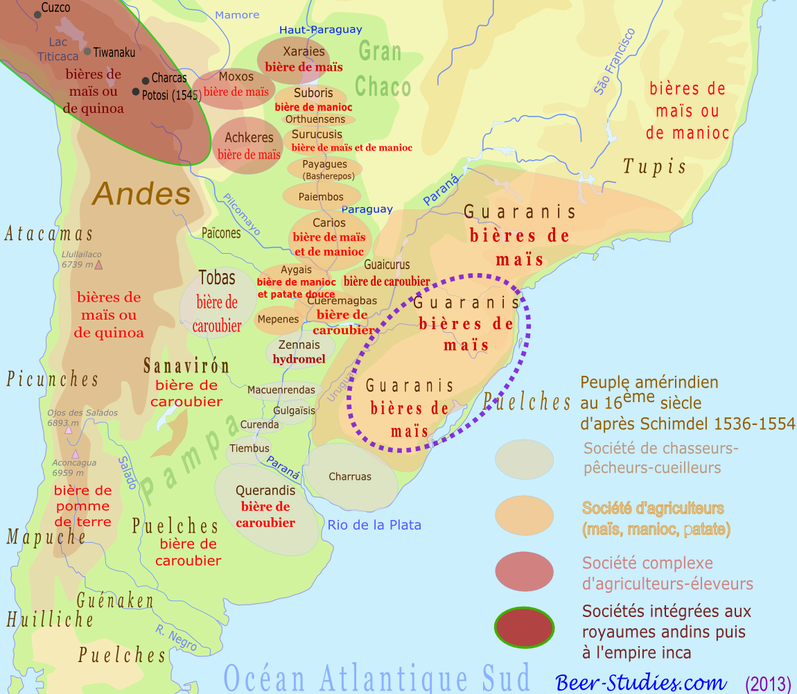 Localisation des Indiens Guaranis