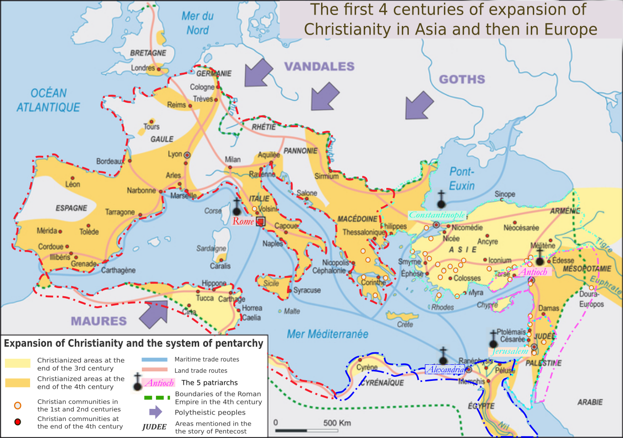 Expansion of Christianity and the system of pentarchy in the 4th - 5th centuries